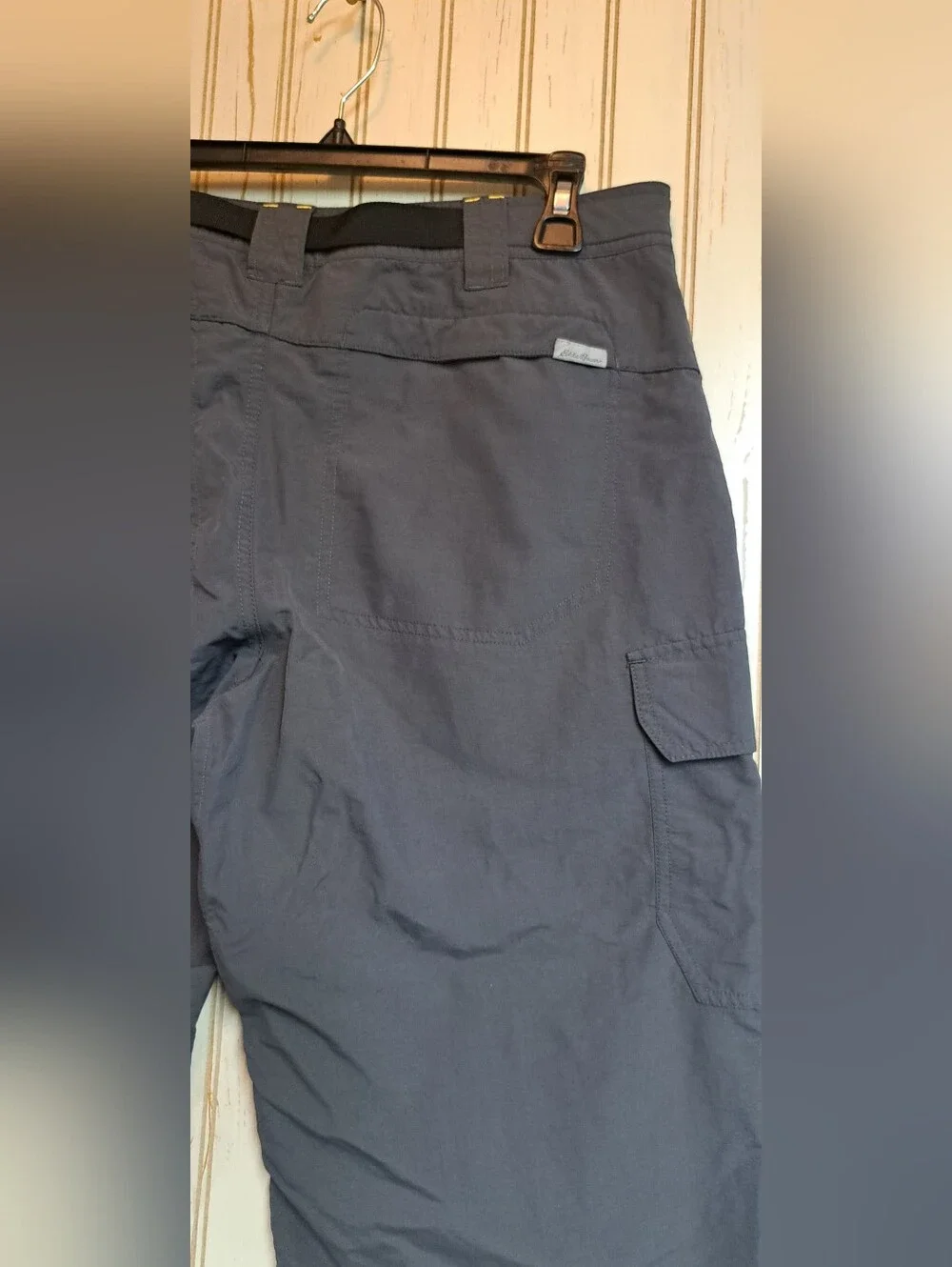 Mens Eddie Bauer Travex Cargo Pants Gray Hiking  Outdoor Nature Nylon Sz 36x32